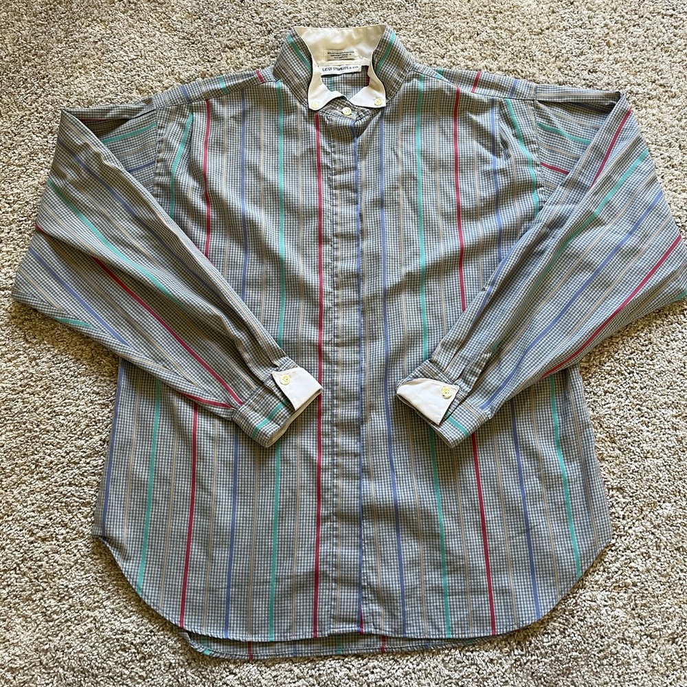 Vintage Levi Strauss & Co Women’s Button Down Long Sleeve Striped Shirt Size 12